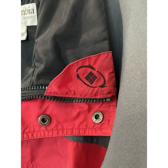 Vintage Mens Columbia Jacket Size L Bugaboo Windbreaker Red/Black/Gray Coat - Picture 5 of 13